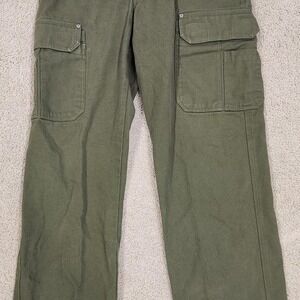 Duluth Trading Fire Hose Cargo Work Pants 92204A Green Men's 36 x 32‎